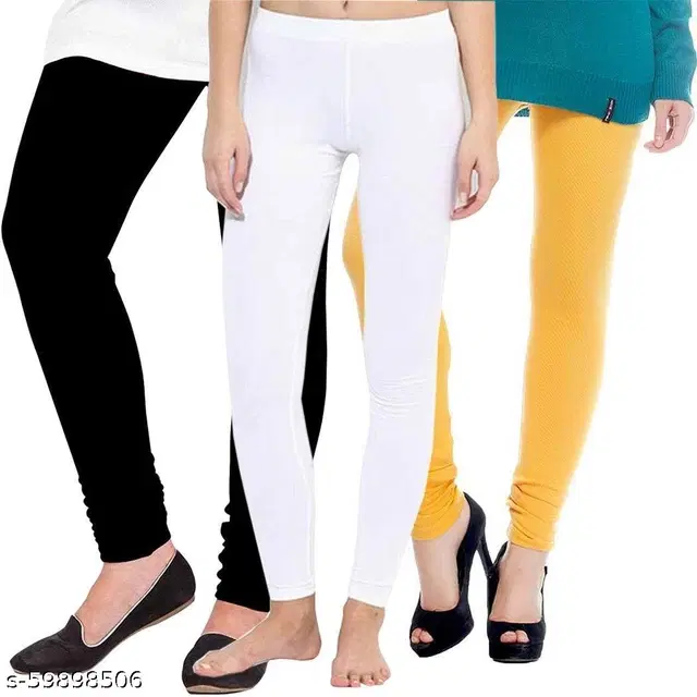 Cotton Legging For Women, Multicolour, (Pack Of 3)