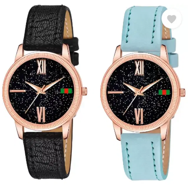Analog Watch for Women & Girls, Pack of 2 (Multicolor)