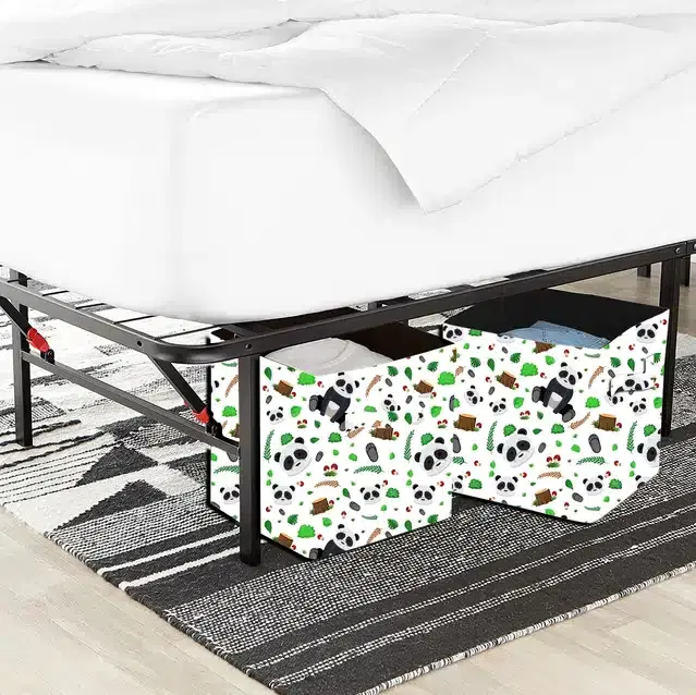 PVC Printed Multipurpose Storage Box, Multicolor, Pack of 2