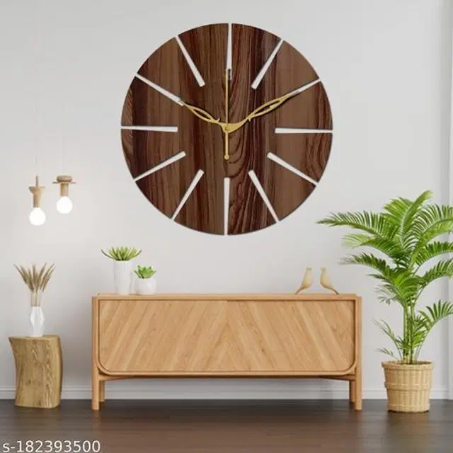 Wooden Wall Clock, Brown