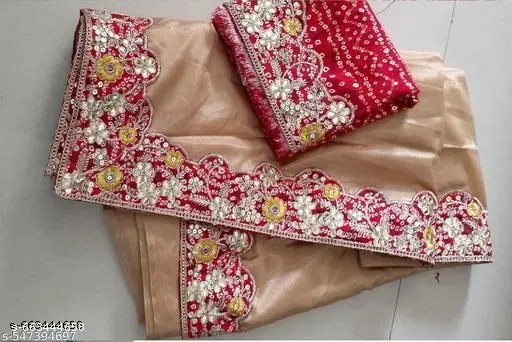 Sana Silk Embellished Saree For Women, Beige