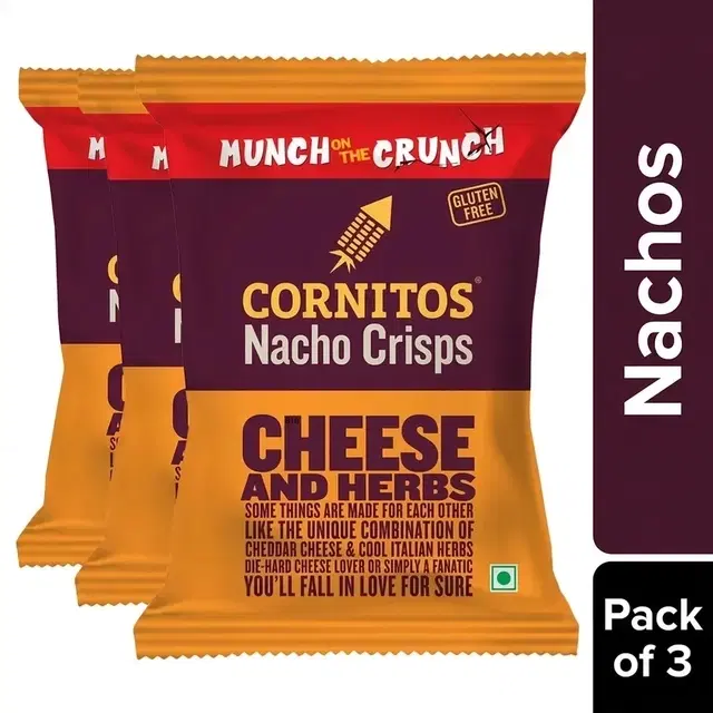 Cornitos Nachos Cheese & Herbs 65 g - Pack of 3