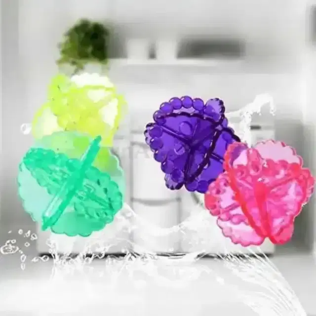 K Kudos Washing Washer Dry Laundry Balls (Multicolour) (Set Of 4)