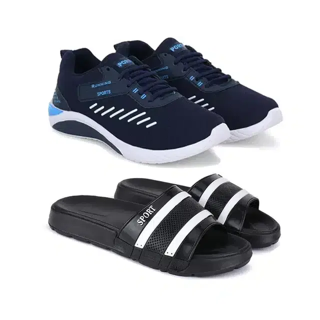 Shoes with Slipper for Men, Pack Of 2 (Multicolor, 10)