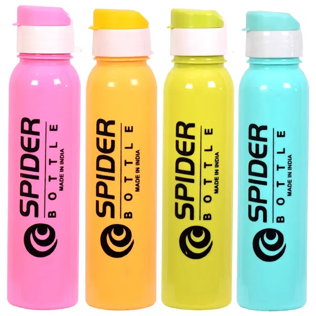 Plastic Fridge Water Bottles for Kids, Multicolor, 1000 ml, Pack of 4