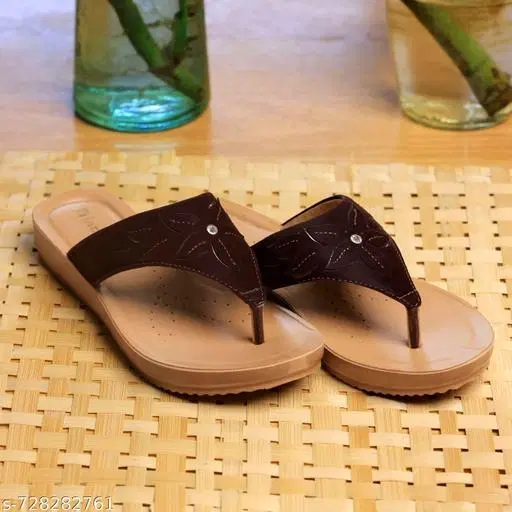 Inblu Flip-flops for Women (Brown, 5)