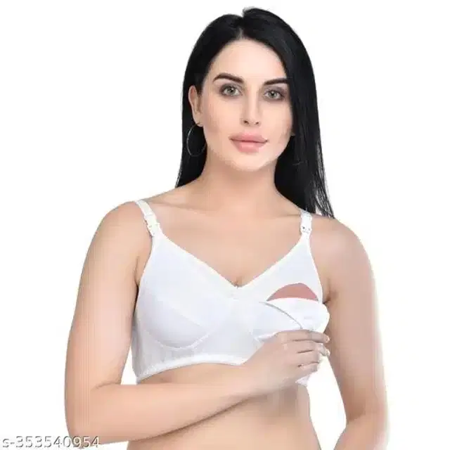 Polycotton Feeding Bra for Women (White, XXL)