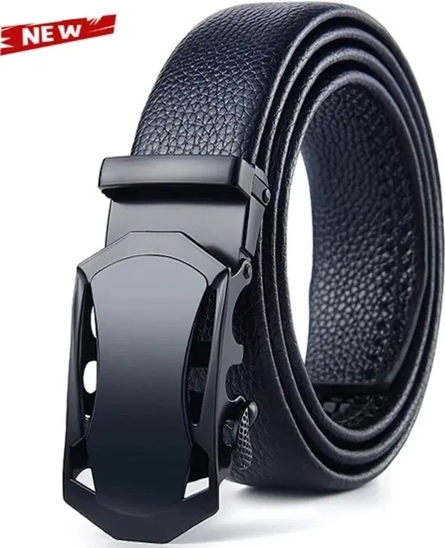 Leather Belt for Men (Black, 34)