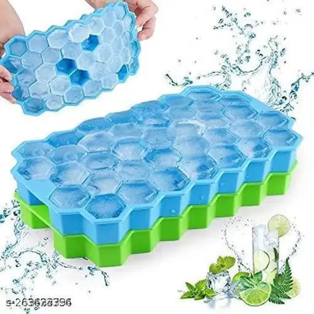 Silicon Ice Cube Tray, Blue, Pack Of 2