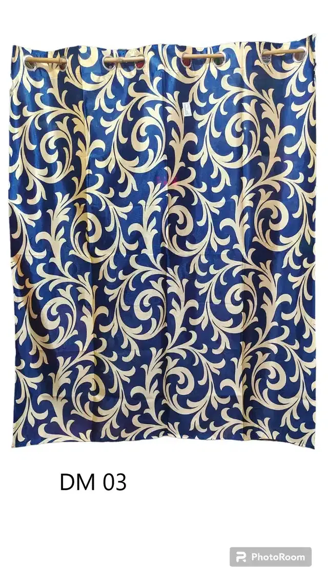 Printed Door, 7 feet & Two Window, 5 feet Curtains, Multicolor, Set of 2