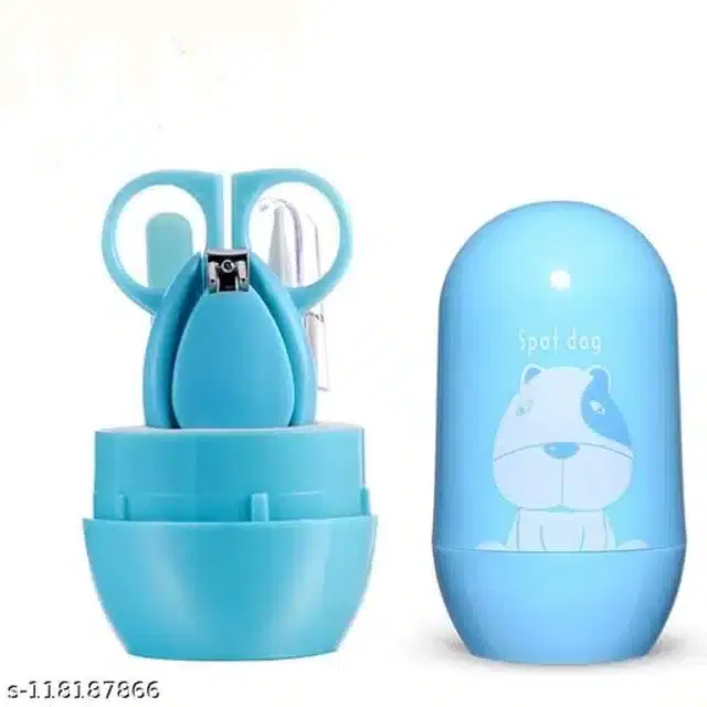 Plastic Manicure Pedicure Care Kit for Infants, Aqua Blue