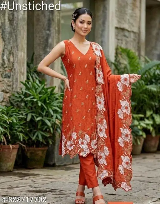 Embroidered Floral Patiala Suits for Women (7.05 meter (4XL)