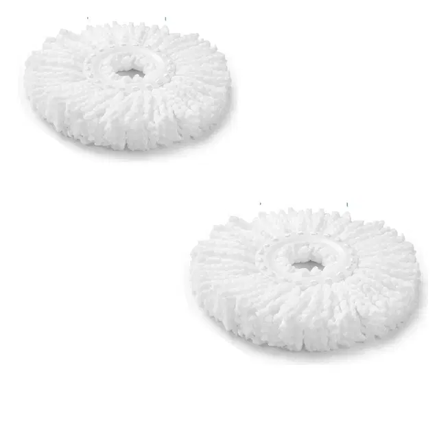 Bzore Spin Mop Refills, White, Pack of 2