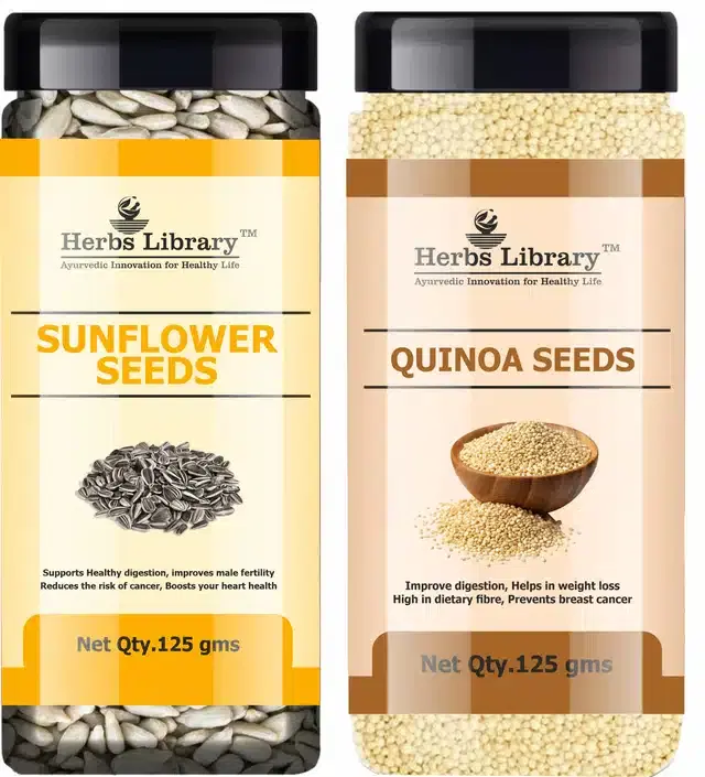 Herbs Library Sunflower and Quinoa Seeds, Pack of 2, 125 g