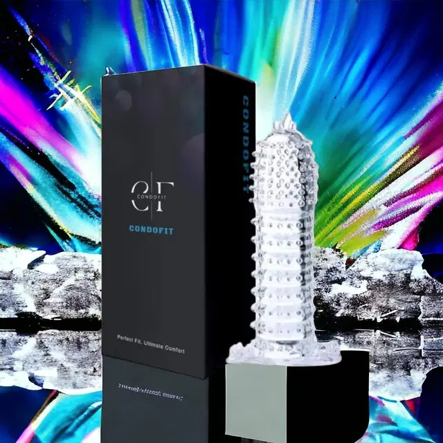Crystal Dotted Reusable Condom for Men, Transparent