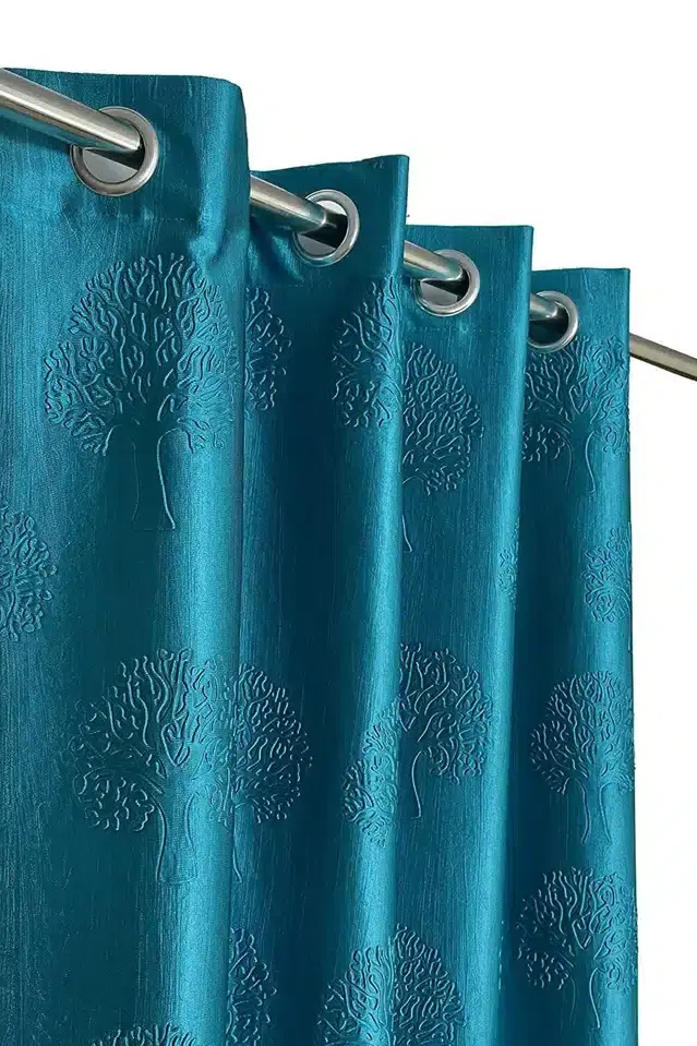 Curtains for Home, Teal, 5 feet, Pack of 2