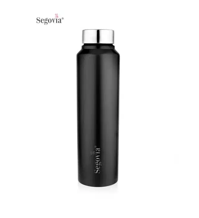 Stainless Steel Aqua Single Walled Water Bottle, Pack of 1, Black, 1000 ml, SS-10