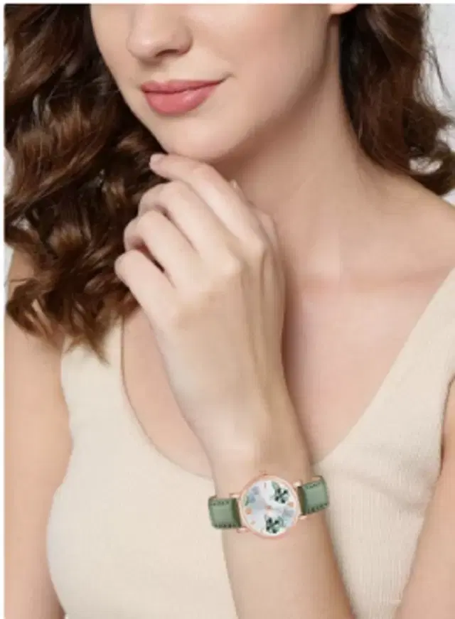 Leather Strap Analog Watch for Women & Girls (Multicolor)