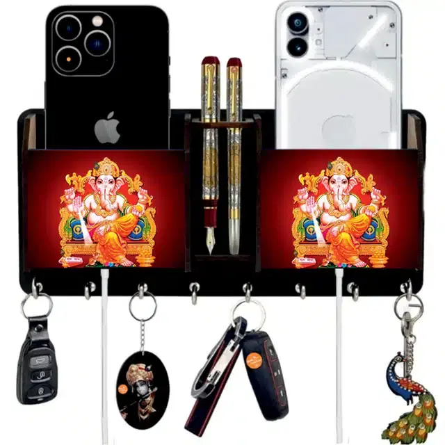 Wooden Key Holder, 9X5x2.5 Inches