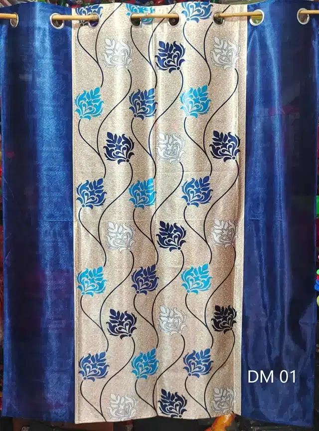 Printed Door, 7 feet & Two Window, 5 feet Curtains, Multicolor, Set of 2