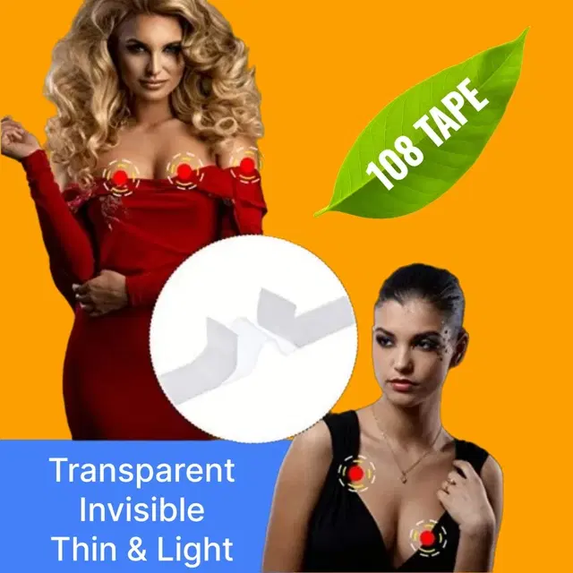 Acrylic Film Clothing 108 Double Sided Tape Strips, Transparent, Set of 1