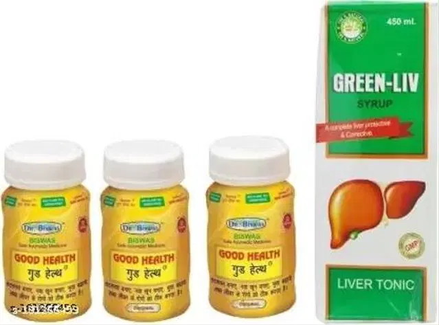 Dr. Biswas Good Health Capsule & Green Liv Tonic For Genarel Health, Pack Of 4