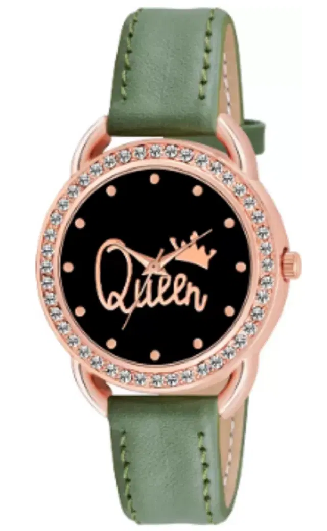 Analog Watch for Women & Girls (Green)