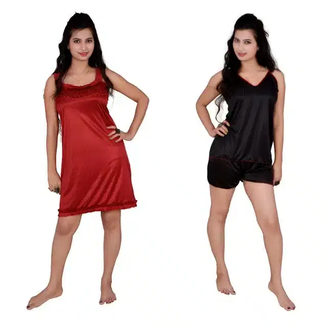 Babydoll for Women, Pack of 2 (Multicolor, Free Size)