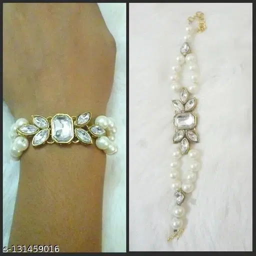Alloy Bracelets for Women & Girls, White