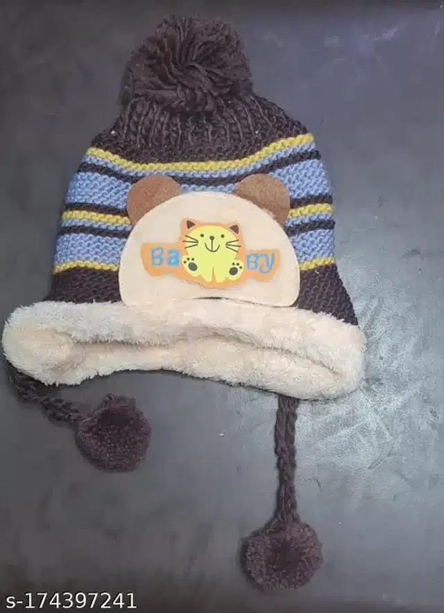 Woolen Cap for Kids (Multicolor, 3-4 Years)