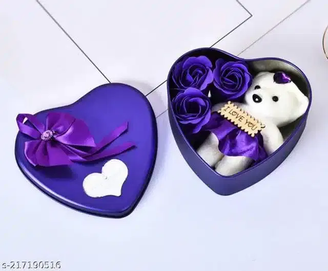 Soap Flower Gift Box, Purple