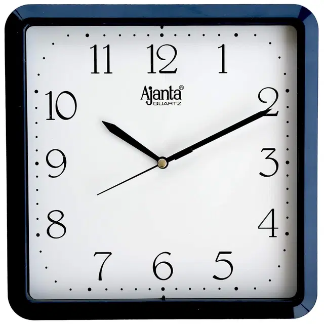 Plastic Ajanta Wall Clock, Blue, 22 cm