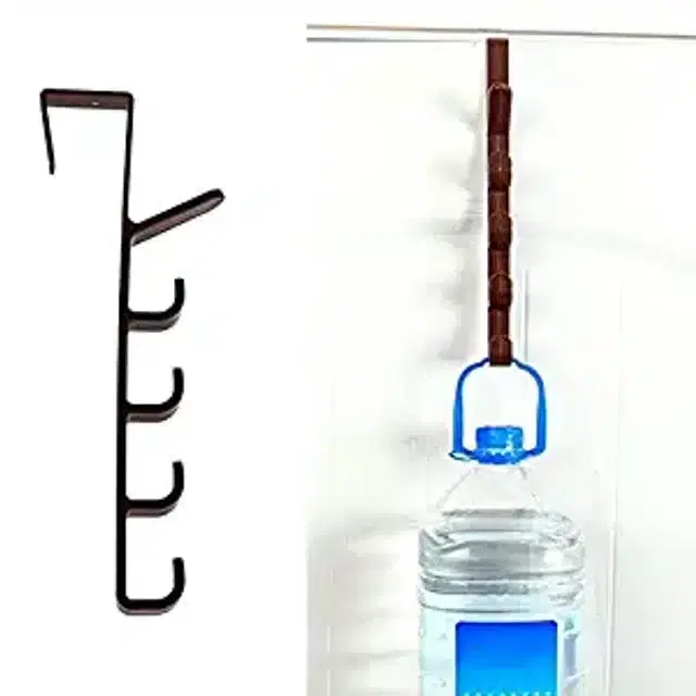 Door Wall Hooks Rail Plastic Cloth Hanger, Multicolor