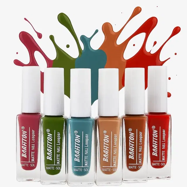 Banetion High Gloss Nail Polish Combo (Pack Of 6) (Big Square-17)