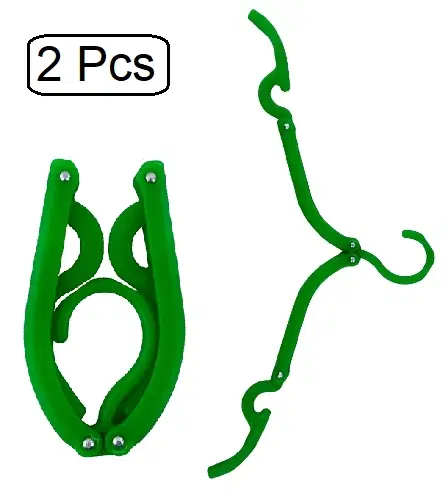 Plastic Foldable Cloth Hanger, Multicolor, Pack of 2
