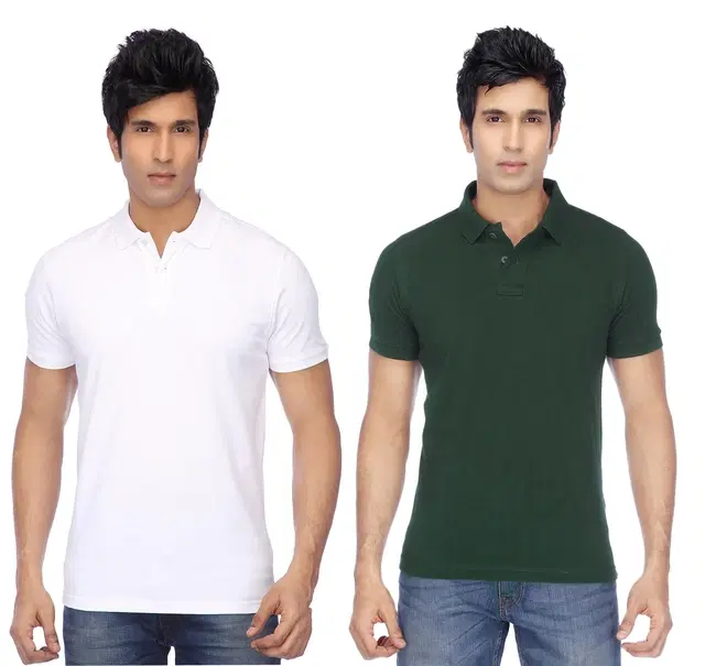 Solid Polo T-shirt for Men, Pack of 4 (Multicolor, M)