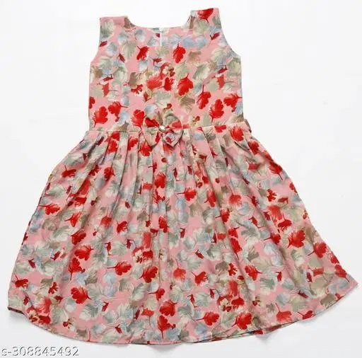 Frocks & Dresses for Girls (Red, 7-8 Years)