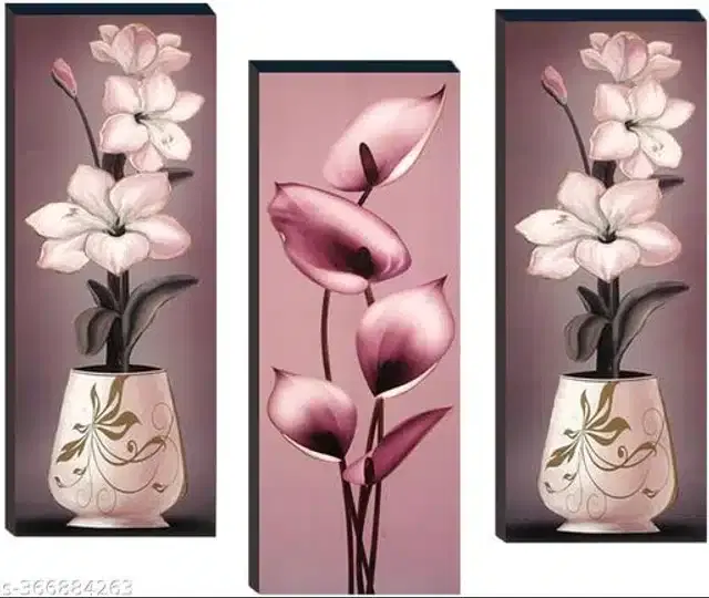 MDF Wooden UV Coated Digital Painitings, Multicolor, 12x18 inches, Pack of 3