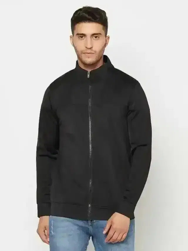 Glito Solid Full Sleeve Jacket For Mens (Black, S) (Gj-8)
