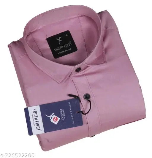 Cotton Solid Shirts for Men, Coral (M)