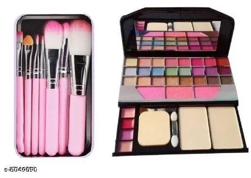 Face Makeup Kit with Makeuo Burshes Set, Multicolor, Set of 2