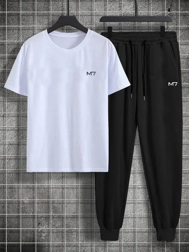 Full length track suit for men, White (M)