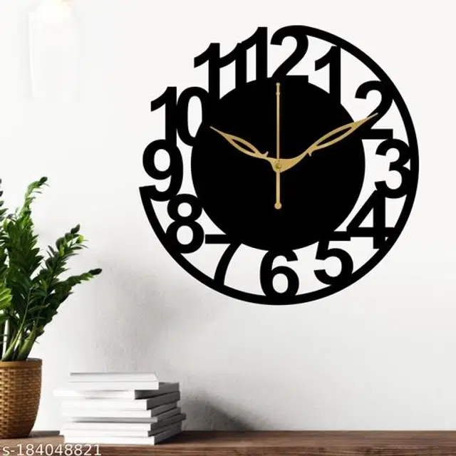 Wooden Wall Clock, Black