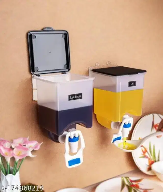 Wall Mounted Oil Dispenser, Multicolor, Pack of 2