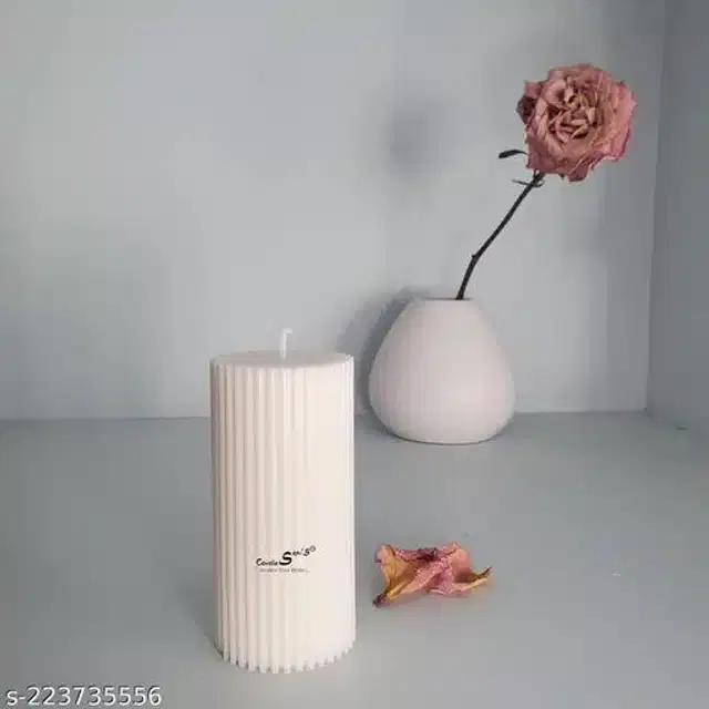 Scented Pillar Shaped Candle, White