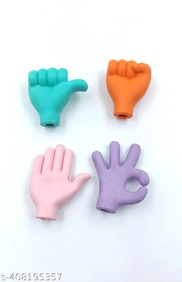 Gesture Eraser Set, Multicolor, Pack of 4