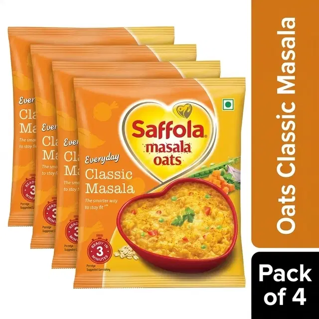 Saffola Oats Classic Masala 38 g (Pack of 4)