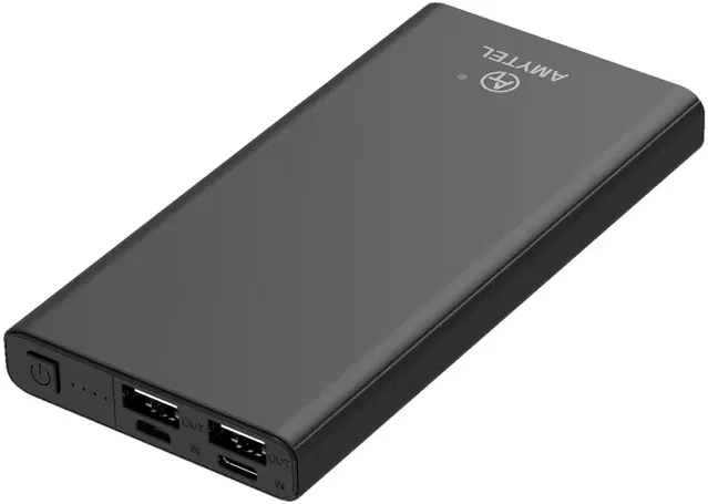 AMYTEL 10000 mAh 18 W Slim Pocket Size Power Bank  (Black, Lithium Polymer)