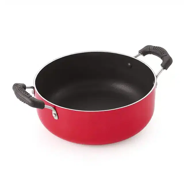 Non-Stick Aluminium Gas Compatible Casserole, Red, 4.2 L
