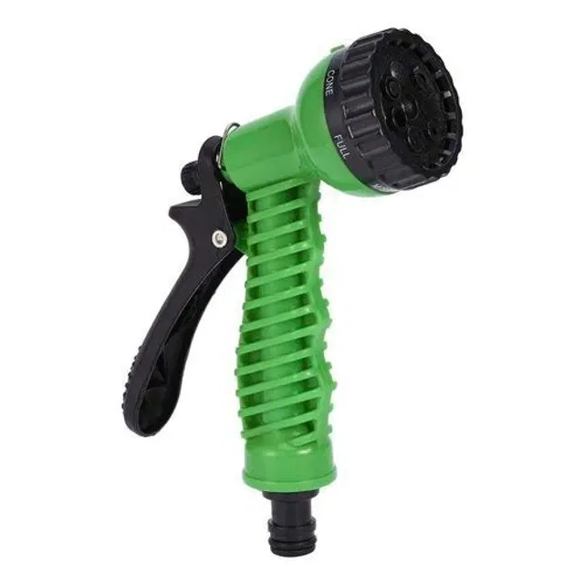 Plastic 8 in 1 Heavy Duty Garden Hose Nozzle Water Spray Gun for Gardening, Green